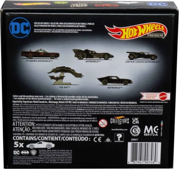 Hot Wheels Premium Batman - Speelset met 5 Speelgoed Auto's