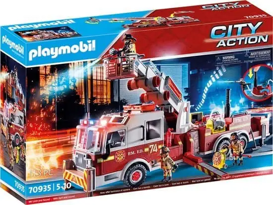 550x412 PLAYMOBIL City Action Brandweerwagen: US Tower Ladder - 70935