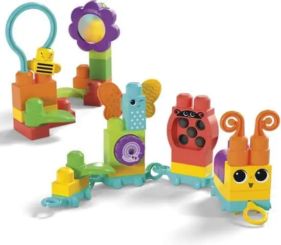 550x480 MEGA Bloks Beweeg en swing rups - 30 blokken - Bouwstenen met geluiden