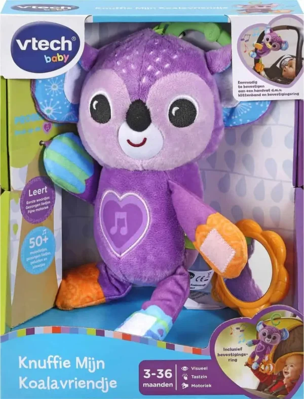 VTech Knuffie Mijn Koalavriendje - Interactief Speelgoed - met Bevestigingsring & Klittenband - 3 tot 24 maanden