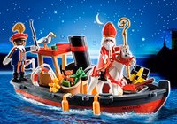 Playmobil Sinterklaas, Playmobil stoomboot, Playmobil 5206, Sinterklaas speelgoed, Zwarte Piet Playmobil, Amerigo paard Playmobil, Playmobil december, Playmobil zeldzaam, Sinterklaas stoomboot speelgoed, EAN 4008789052063, Playmobil boot drijvend, Sinterklaas cadeautjes speelgoed, Playmobil collectibles, retro Playmobil, Toystop speelgoed