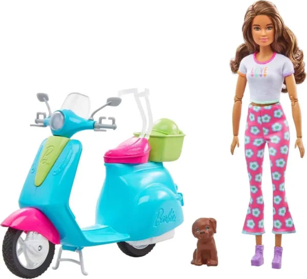 1200x1090 Barbie Fashionistas Barbie met Scooter & Puppy