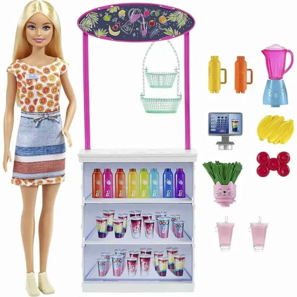 Barbie Smoothiebar Speelset - Barbie Pop met Bekers, Fruit en Smoothiebar