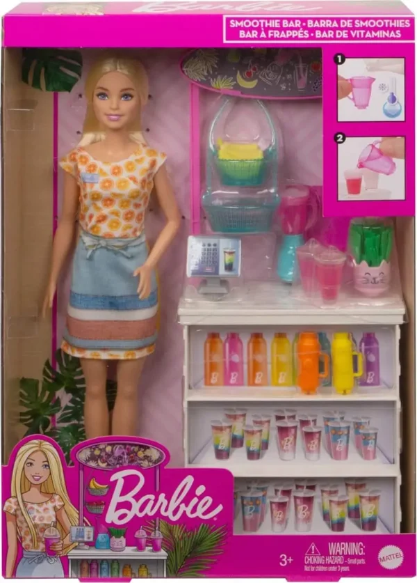 Barbie Smoothiebar Speelset - Barbie Pop met Bekers, Fruit en Smoothiebar