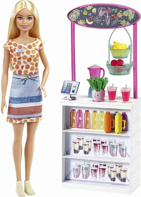 Barbie Smoothiebar Speelset - Barbie Pop met Bekers, Fruit en Smoothiebar