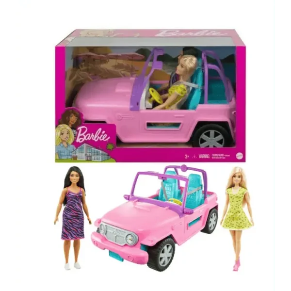 Barbie - Jeep Offroad 4 x 4 met 2 Barbiepoppen