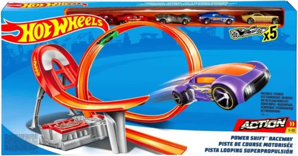 Hot Wheels Action Powershift Raceway inclusief 5 Auto's - Racebaan