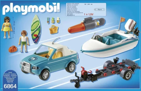 Playmobil Pick-up met speedboot met onderwatermotor