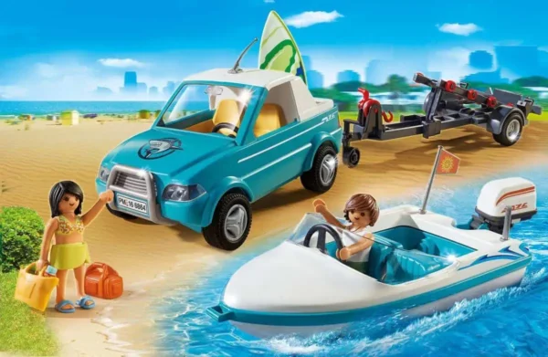 Playmobil Pick-up met speedboot met onderwatermotor