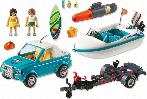 Playmobil Pick-up met speedboot met onderwatermotor
