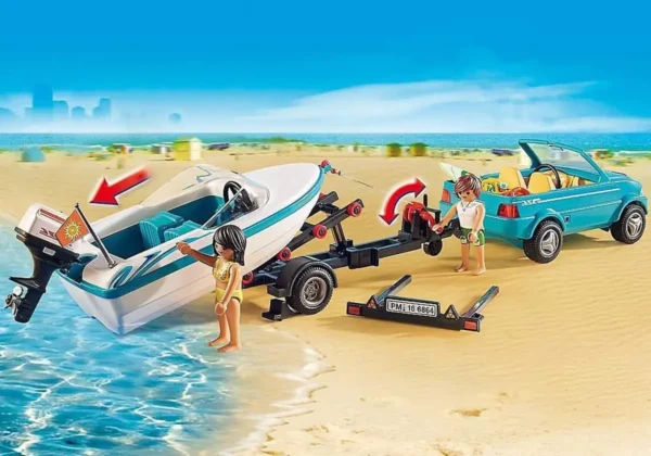 Playmobil Pick-up met speedboot met onderwatermotor
