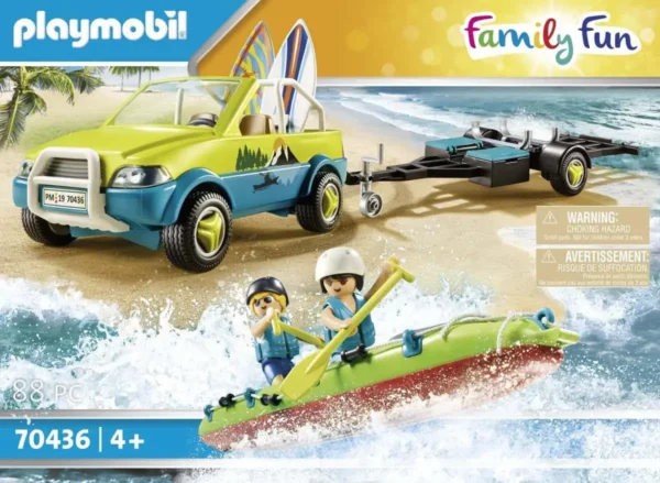 1200x878 PLAYMOBIL Family Fun Strandwagen met kano's - 70436