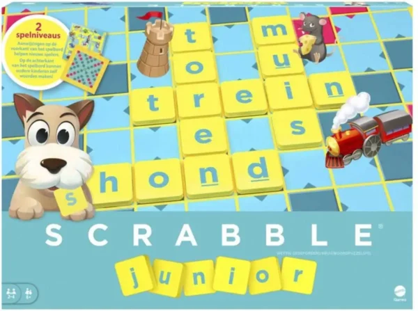 Mattel Games Scrabble Junior - Familie bordspel - Nederlandse editie