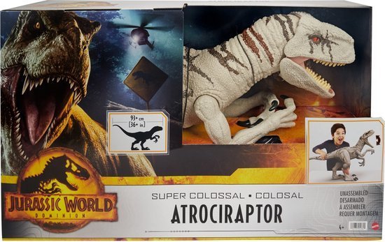 https://toystop.nl/product-categorie/mattel/Jurassic World Dominion Superkolossale Atrociraptor - Speelgoed Dinosaurus