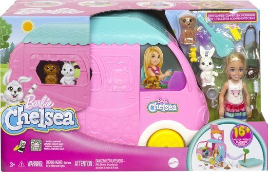 https://toystop.nl/product-categorie/barbie/Barbie Chelsea - Camper met hondje en konijn