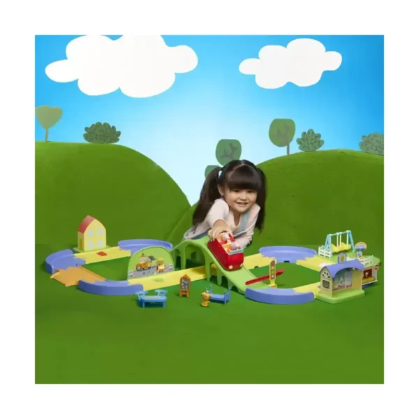 peppa-pig-playset-pista-di-peppatown-hasbro Peppa Pig: Peppa's Stad - Speelfiguren Wereld Speeltuin Auto