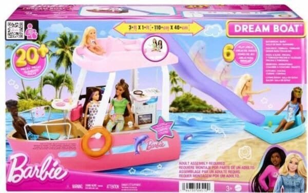 https://toystop.nl/product-categorie/barbie/Barbie - Droomboot - Speelset met barbie meubels en glijbaan