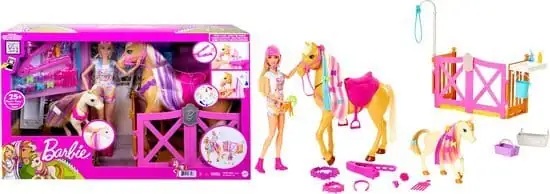 Barbie Paardenverzorging Toystop.nl Barbie Paardenverzorging, Pop, Paarden en Speelset