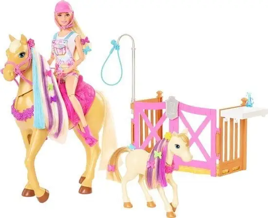 550x449 (1) Barbie Paardenverzorging, Pop, Paarden en Speelset