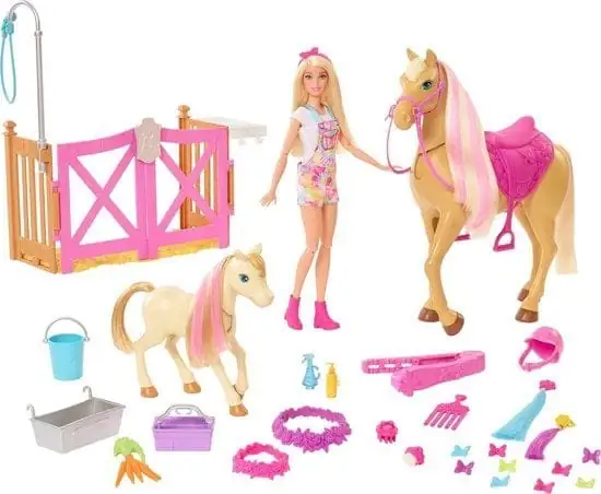 550x452 (1) Barbie Paardenverzorging, Pop, Paarden en Speelset