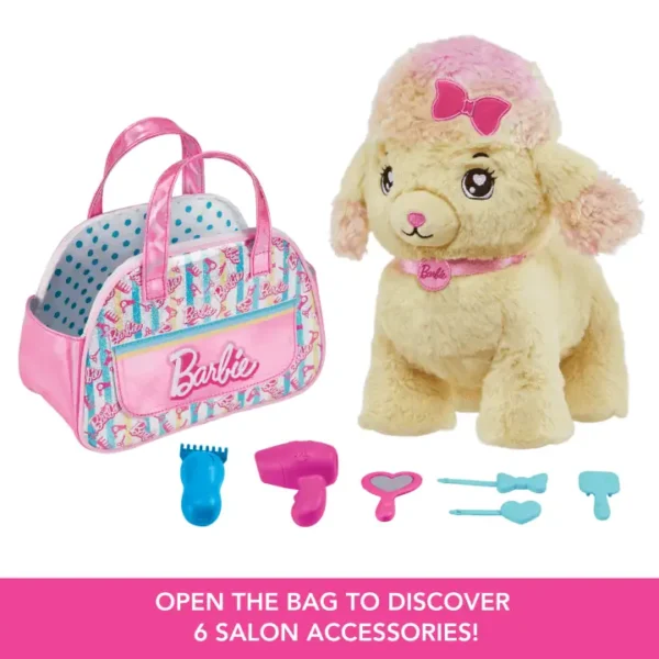 o3dhbuu1rrwrkzd6wohr_03919ea3-d3ff-424f-8c53-0f6502e6432d Barbie Knuffels, Poedel Hond Met Draagtas En 6 Accessoires, Pluche met Licht en Geluid,