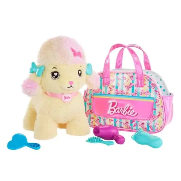zvfleubxqtfllxrf3kpl Barbie Knuffels, Poedel Hond Met Draagtas En 6 Accessoires, Pluche met Licht en Geluid,