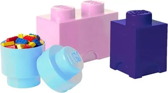 LEGO Opbergproducten Brick Multi-Pack 3 stuks (paars/licht koningsblauw/lichtroze)