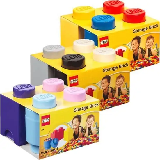 LEGO Opbergproducten Brick Multi-Pack 3 stuks (paars/licht koningsblauw/lichtroze)