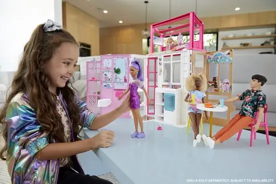 Barbie huis - 2 verdiepingen met Meubels en Accessoires