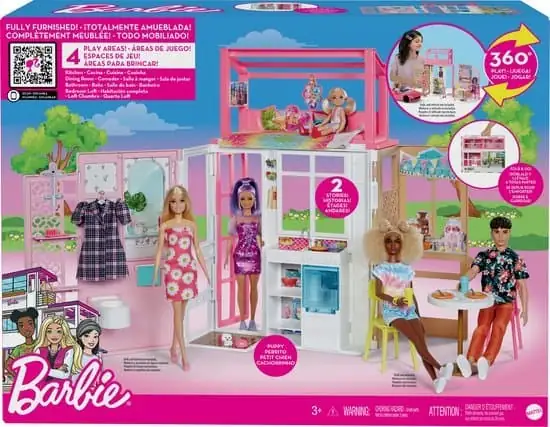 Barbie huis - 2 verdiepingen met Meubels en Accessoires