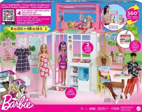 Barbie huis - 2 verdiepingen met Meubels en Accessoires