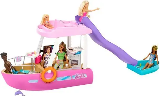 550x331 Barbie Droomboot - Speelset met barbie meubels en glijbaan