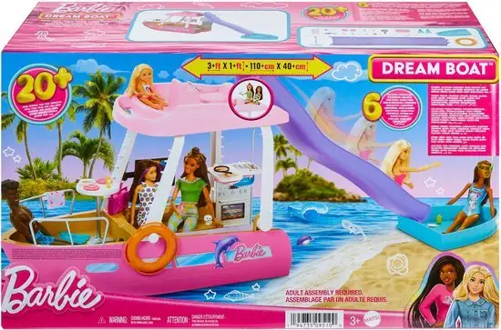 550x363 (1) Barbie Droomboot - Speelset met barbie meubels en glijbaan