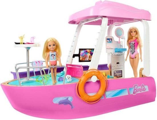 Barbie Droomboot - Speelset met barbie meubels en glijbaan