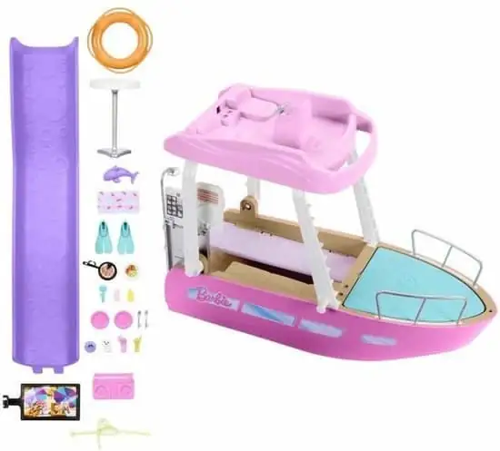 550x497 (1) Barbie Droomboot - Speelset met barbie meubels en glijbaan
