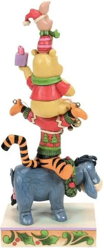 353x840 Disney Traditions Christmas Winnie the Pooh Stacked Figurine