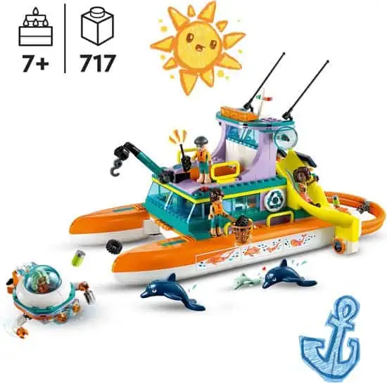 550x545 (2) LEGO Friends Reddingsboot op zee Boot - 41734
