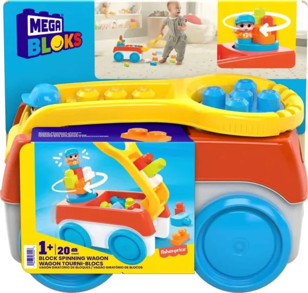 MEGA Bloks Bouwsteenwagen - 20 blokken - Trekwagen speelgoed