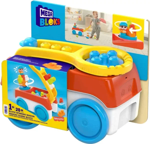 MEGA Bloks Bouwsteenwagen - 20 blokken - Trekwagen speelgoed