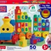MEGA Bloks ABC muziektrein - 50 blokken - Bouwstenen met geluiden