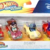 Hot Wheels RacerVerse - 4 metalen auto's met Disney bestuurder - Speelgoedvoertuig