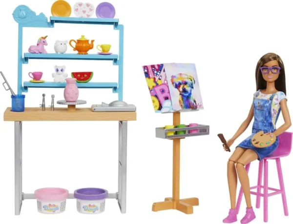 Barbie Relax & Create Kunststudio - Speelfigurenset