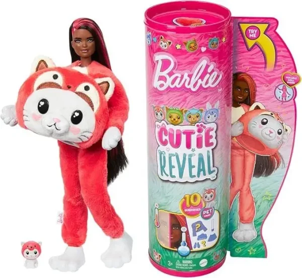 Barbie Cutie Reveal Pop - 30 cm - Kitten Rode Panda - Barbiepop