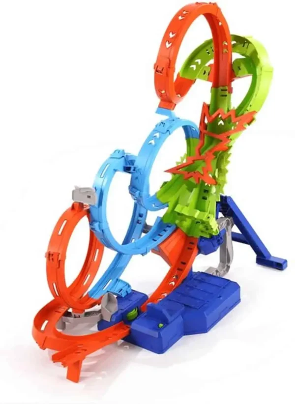 876x1200 Hot Wheels 4-Loopings Crash Baanset