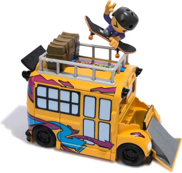 1200x1136 Tech Deck Sk8 Crew - 2-in-1 transformerende Ultra Sk8-bus met opbergruimte, vingerskateboard en figuur