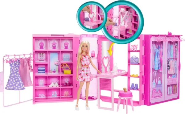 1200x739 Barbie Roze Super Kledingkast - Barbiepop