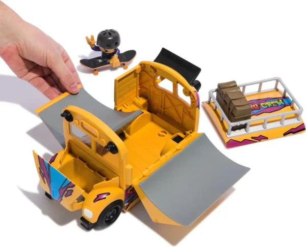 1200x971 Tech Deck Sk8 Crew - 2-in-1 transformerende Ultra Sk8-bus met opbergruimte, vingerskateboard en figuur