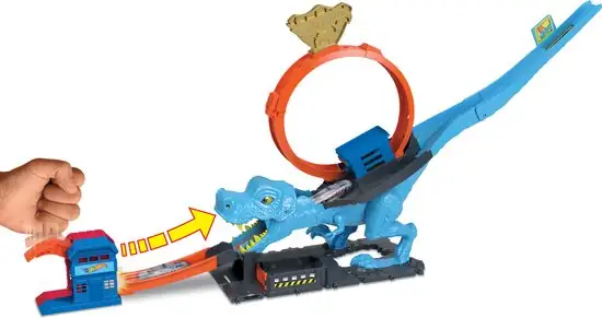 550x291 Hot Wheels City T-Rex aanval - Speelgoed auto racebaan