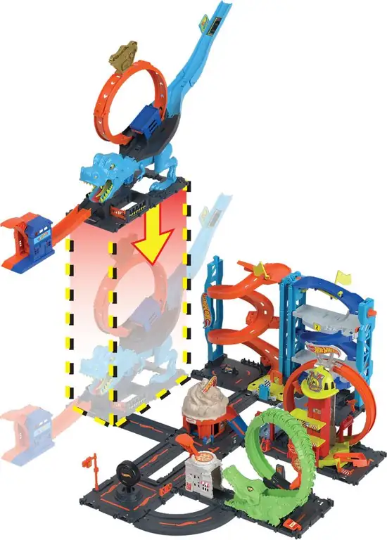 550x768 Hot Wheels City T-Rex aanval - Speelgoed auto racebaan