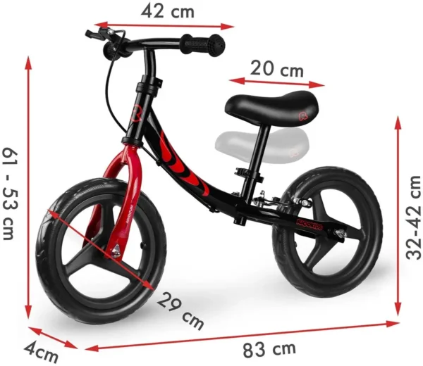 Loopfiets voor Kinderen Fun Adventure Zwart Rood